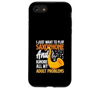 Je Veux Juste Jouer au Saxophone saxophoniste Coque pour iPhone SE (2020) / 7/8