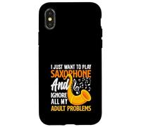 Je Veux Juste Jouer au Saxophone saxophoniste Coque pour iPhone X/XS
