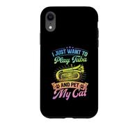 Je Veux Juste Jouer du Tuba et caresser Mon Chat Coque pour iPhone XR