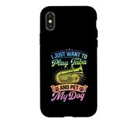Je Veux Juste Jouer du Tuba et caresser Mon Chien Coque pour iPhone X/XS
