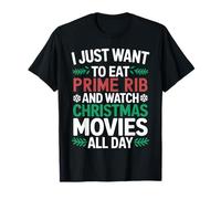 Je Veux Juste Manger des côtes de bœuf et Regarder des Films de Noël T-Shirt