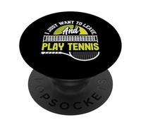 Je Veux Juste partir et Jouer au Tennis PopSockets PopGrip Adhésif