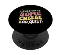 Je Veux Juste Un Peu de Fromage et de Musique rétro PopSockets PopGrip Adhésif