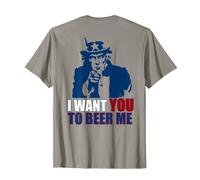 Je Veux Que TU ME BÈRES, Oncle Sam, 4 Juillet, Drinking Meme on Back T-Shirt