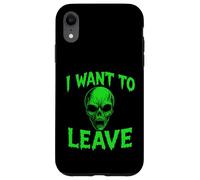 Je Veux Quitter Alien - Vintage Creepy Alien UFO Lover Coque pour iPhone XR