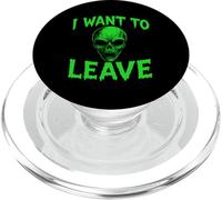 Je Veux Quitter Alien - Vintage Creepy Alien UFO Lover PopSockets PopGrip pour MagSafe