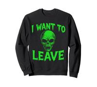Je Veux Quitter Alien - Vintage Creepy Alien UFO Lover Sweatshirt
