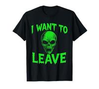 Je Veux Quitter Alien - Vintage Creepy Alien UFO Lover T-Shirt