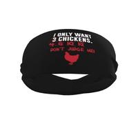 Je Veux Seulement 3 Poulets Bandeaux de Sport pour Hommes et Femmes, élastiques antidérapants, Bandeaux pour Basket-Ball, Tennis, entraînement, Gym, Yoga, absorbants et Respirants (Noir)