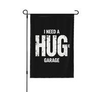 Je veux un immense drapeau de jardin pour garage ! Drapeau de jardin personnalisé 12x18 double face pour la décoration extérieure