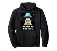 Je veux y croire | Parodie de X-Files | Ufo Cat Design Sweat à Capuche