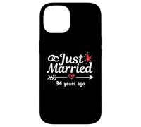 Je Viens de me marier il y a 34 Ans, Anniversaire de Mariage drôle en Couple Coque pour iPhone 14