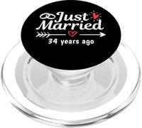 Je Viens de me marier il y a 34 Ans, Anniversaire de Mariage drôle en Couple PopSockets PopGrip pour MagSafe