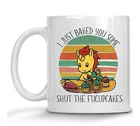 Je Viens De Te Faire Des Cupcakes « Ferme Ta Gueule » ! Pâtissière De Cupcakes Licorne Rigolote Mug À Café Humour Tasses À Thé Mignonne Mug Pour L'École Travail Cacao 330Ml