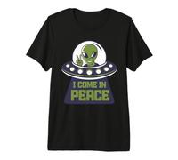 Je Viens en Paix, UFO Alien Lover T-Shirt Haut de Gamme