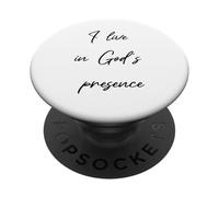 Je vis en présence de Dieu - Proverbes de la Bible chrétienne PopSockets PopGrip Adhésif