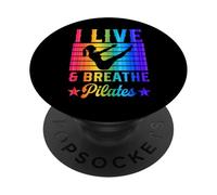 Je vis et respire Le Pilates PopSockets PopGrip Adhésif