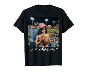 Je vis Ici Maintenant Ballfield Baseball Girl Softball Meme T-Shirt