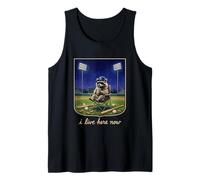 Je vis Ici Maintenant Baseball Girl Funny Ballfield Meme Débardeur
