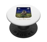 Je vis Ici Maintenant Baseball Girl Funny Ballfield Meme PopSockets PopGrip Adhésif