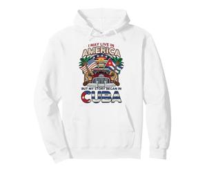Je vis Peut-être en Amérique mais Mon Histoire a commencé à Cuba Vintage Car Sweat à Capuche