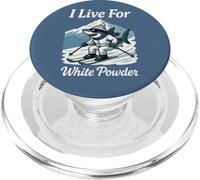 Je vis pour Le Ski de Snowboard White Powder Shark PopSockets PopGrip pour MagSafe
