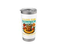 Je vis pour l'été et le café glacé Gobelet isotherme en acier inoxydable double paroi