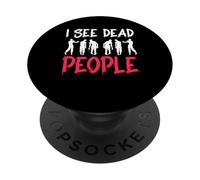 Je Vois des Morts, Un Truc ou Une friandise drôle pour Halloween PopSockets PopGrip Adhésif
