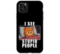 Je Vois Les Gens stupides Parodie x Qui est entouré d'idiots en Coque pour iPhone 11 Pro Max