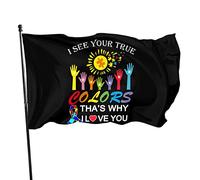 Je vois tes vraies couleurs, c'est pourquoi je t'aime, drapeau 3 x 5 pieds, bannière, affiche, toile de fond décorative, décoration murale, polyester, s'applique au jardin, à la maison, à l'intérieur