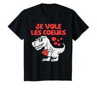 Je Vole Les Coeurs T-Rex Mignon Saint-Valentin Garçon Cadeau T-Shirt