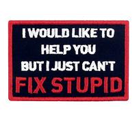 Je voudrais t'aider mais je ne peux tout simplement pas réparer Stupid Brodé Crochet et boucle d'attache Patch