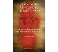 Je voudrais tant que tu te souviennes Collectif (Auteur), Sophie Nauleau (Edité par)