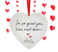 Je voulais Que Vous viviez à côté - Décorations d'amitié en Forme de cœur, décoration de Noël de Bon ami en Forme de cœur | Décorations de Noël en Acrylique pour Amis drôles N