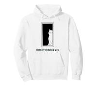 Je Vous Juge en Silence, Chats Blancs drôles, Femmes et Filles sarcastiques Sweat à Capuche