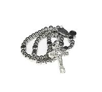 Je Vous Salue Marie Bracelet Chapelet de Combat - Model Argent Homme