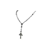 Je Vous Salue Marie Collier Chapelet de combat (Agate Blanc Argenté)