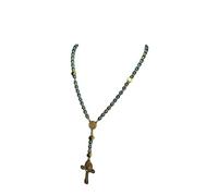 Je Vous Salue Marie Collier Chapelet de combat (Inox Multicolore Doré)