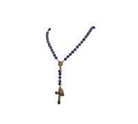 Je Vous Salue Marie Collier Chapelet de combat (Lapis-Lazuli Bleu Doré)