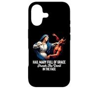 Je Vous salue Marie Pleine de grâce Punch The Devil in The Face Catholic Coque pour iPhone 17