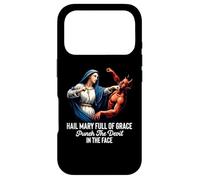 Je Vous salue Marie Pleine de grâce Punch The Devil in The Face Catholic Coque pour iPhone 17 Pro