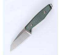 JEABROTHER Couteau à lame fixe en acier avec fourreau kydex 14c28n, EDC Outdoor Camping Survival Hunting fruit Knife (Poignée verte à tête plate)
