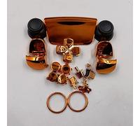 Jeal Devine Customz Lot de boutons de rechange chromés et unis pour manette de PS5 R1, R2, L1, L2 Options de partage pour manette de PS5, kit complet de réparation de pavé tactile (chrome orange)
