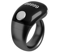 Jealaper Compteur de Doigts Numérique Intelligent avec Application, Rechargeable par USB, Type C, Anneau Intelligent, BLE, Noir