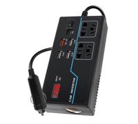 Jealaper Convertisseur de Puissance Automobile 200W DC 12V 24V vers AC 110V 220V avec Voltmètre, Inverseur avec 8 Ports de Sortie et Double Tension.