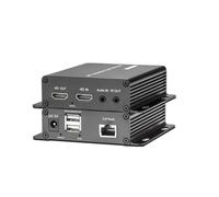 Jealaper Extendeur KVM Haute Résolution Compatible 4K 200 M Extension Audio Vidéo avec Télécommande IR Câble Réseau Plug & Play Prise en Charge de la UE Adaptateur Secteur Prise UE