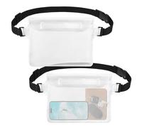 jealkip Lot de 2 pochettes étanches avec sangle de taille réglable, sac étanche pour garder les téléphones portables et les objets de valeur en sécurité et au sec, parfait pour le kayak, la plage, le