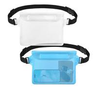 jealkip Lot de 2 pochettes étanches avec sangle de taille réglable, sac étanche pour garder les téléphones portables et les objets de valeur en sécurité et au sec, parfait pour le kayak, la plage, le