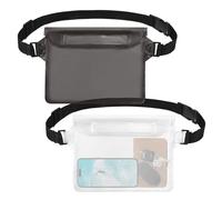 jealkip Lot de 2 pochettes étanches avec sangle de taille réglable, sac étanche pour garder les téléphones portables et les objets de valeur en sécurité et au sec, parfait pour le kayak, la plage, le