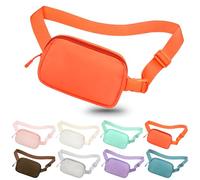 jealkip Sac banane pour homme et femme, sac banane pour randonnée, sac banane avec sangle réglable, sac banane pour course à pied, entraînement, sport, voyage, Orange tropical, Large, Sac banane